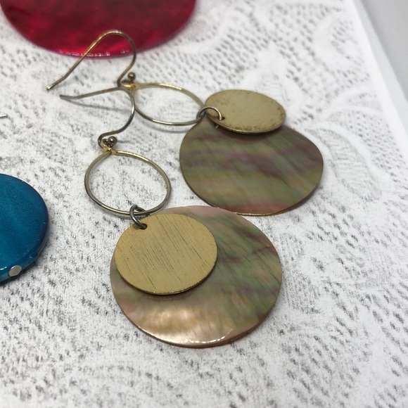BUNDLE lot 7 shell earrings boho beach costal summer fun statement dangle drop. - Picture 4 of 11